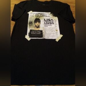 Lisa Left Eye Lopes Atlanta Journal Mugshot Black Medium Achille Apparel T-Shirt